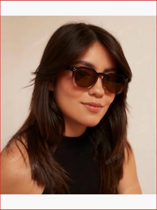 Retro Square Thick Frame Sunglasses UV400 Protection Non-Polarized Composite